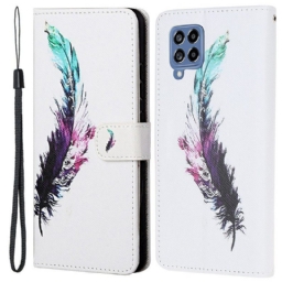 Kotelot Samsung Galaxy M53 5G Suojaketju Kuori Feather Kaulanauhalla