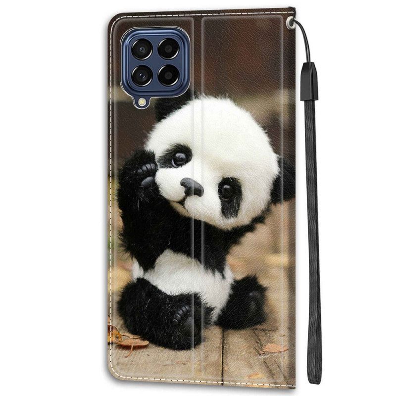 Kotelot Samsung Galaxy M53 5G Suojaketju Kuori Pikku Panda Kaulanauhalla