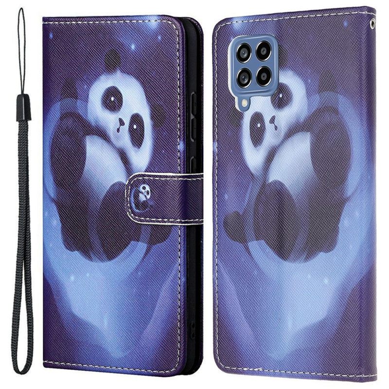 Kotelot Samsung Galaxy M53 5G Suojaketju Kuori Space Panda Kaulanauhalla