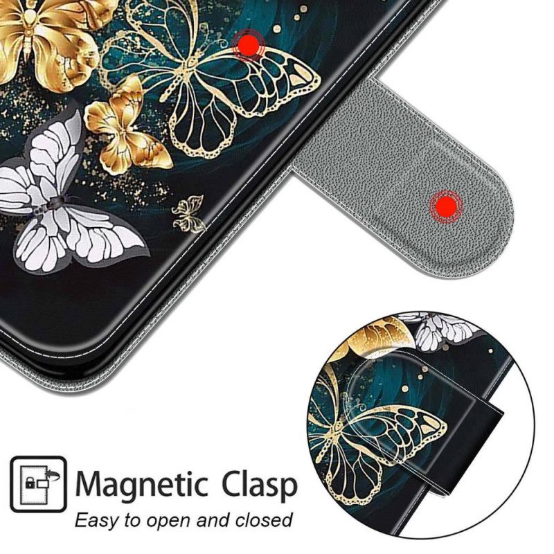 Kotelot Samsung Galaxy M53 5G Suojaketju Kuori Strap Butterflies Fani