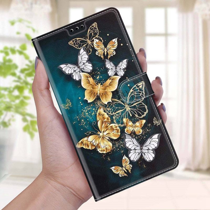 Kotelot Samsung Galaxy M53 5G Suojaketju Kuori Strap Butterflies Fani