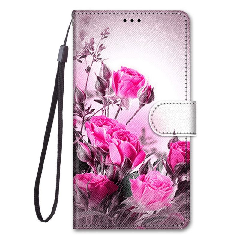 Kotelot Samsung Galaxy M53 5G Suojaketju Kuori Strap Flowers