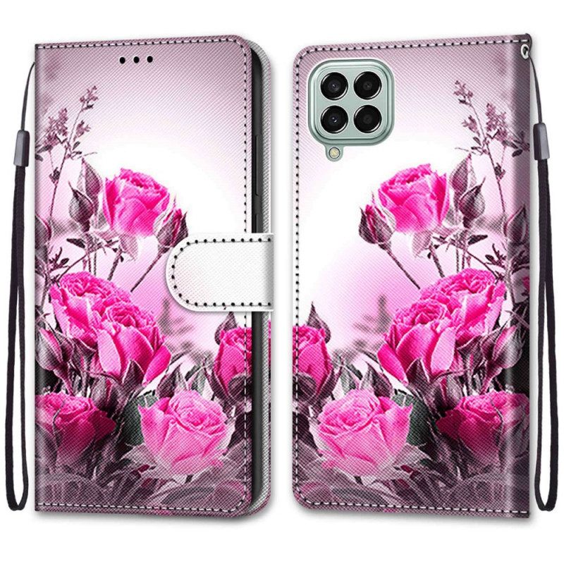 Kotelot Samsung Galaxy M53 5G Suojaketju Kuori Strap Flowers