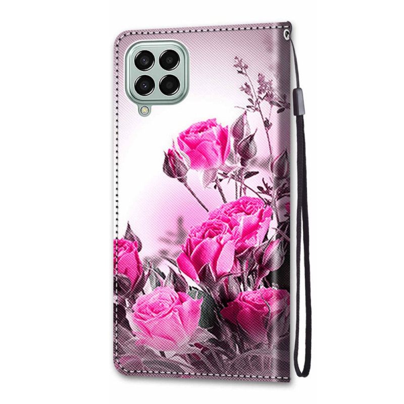 Kotelot Samsung Galaxy M53 5G Suojaketju Kuori Strap Flowers