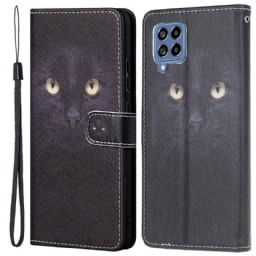 Kotelot Samsung Galaxy M53 5G Suojaketju Kuori Strappy Cat Eyes