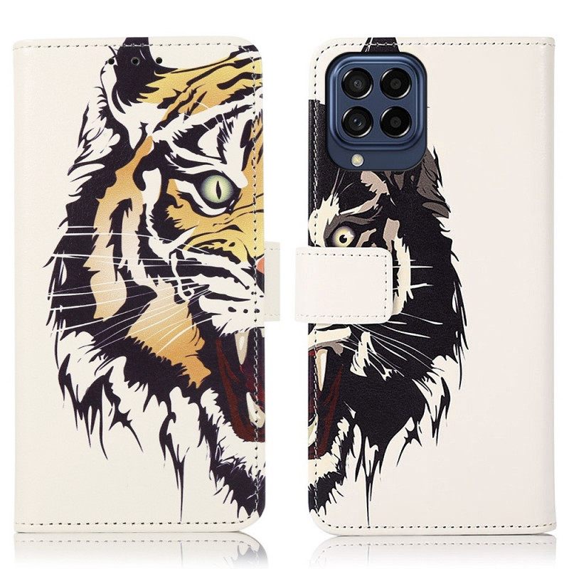 Nahkakotelo Samsung Galaxy M53 5G Fierce Tiger