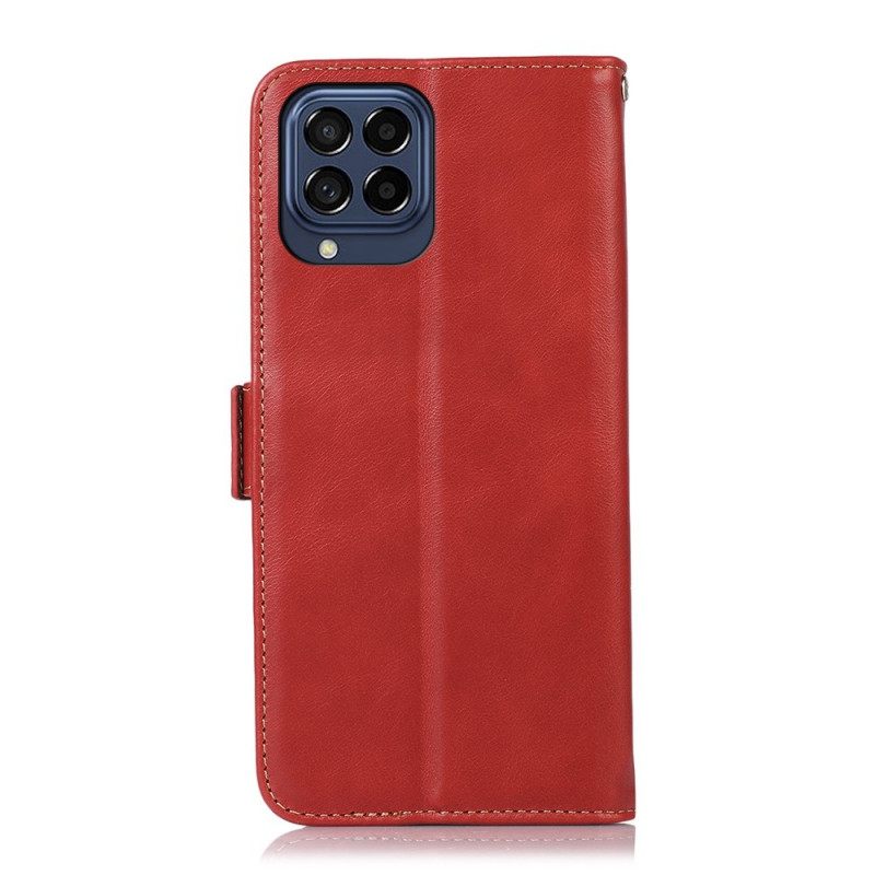 Nahkakotelo Samsung Galaxy M53 5G Genuine Leather Rfid-toiminto