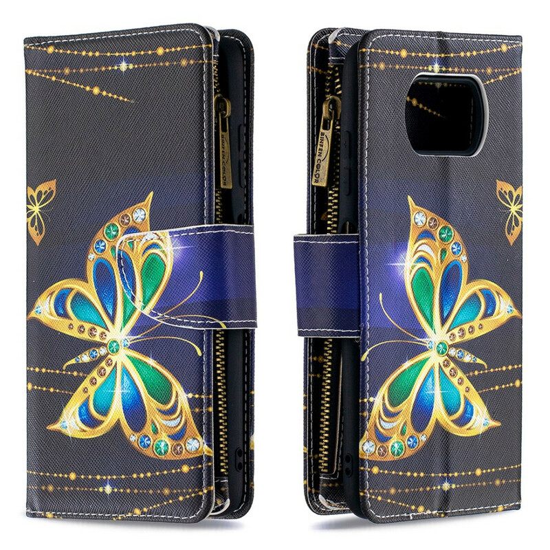 Flip Case Poco X3 / X3 Pro / X3 NFC Butterflies Vetoketjullinen Tasku