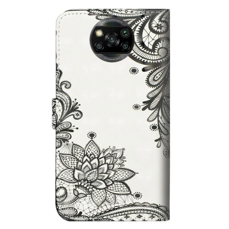 Flip Case Poco X3 / X3 Pro / X3 NFC Flowers Lace