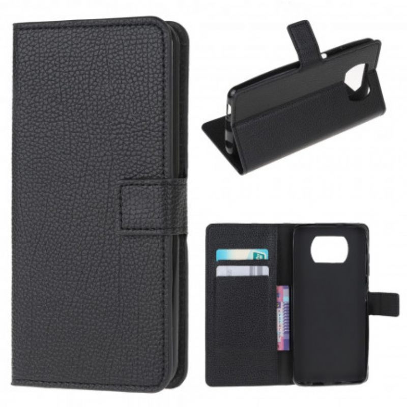 Kotelot Poco X3 / X3 Pro / X3 NFC Litchi Grain Leather Effect