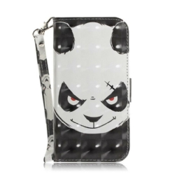 Kotelot Poco X3 / X3 Pro / X3 NFC Suojaketju Kuori Angry Panda Lanyardissa