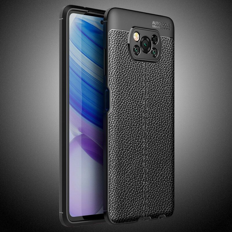 Kuori Poco X3 / X3 Pro / X3 NFC Double Line Litchi Leather Effect