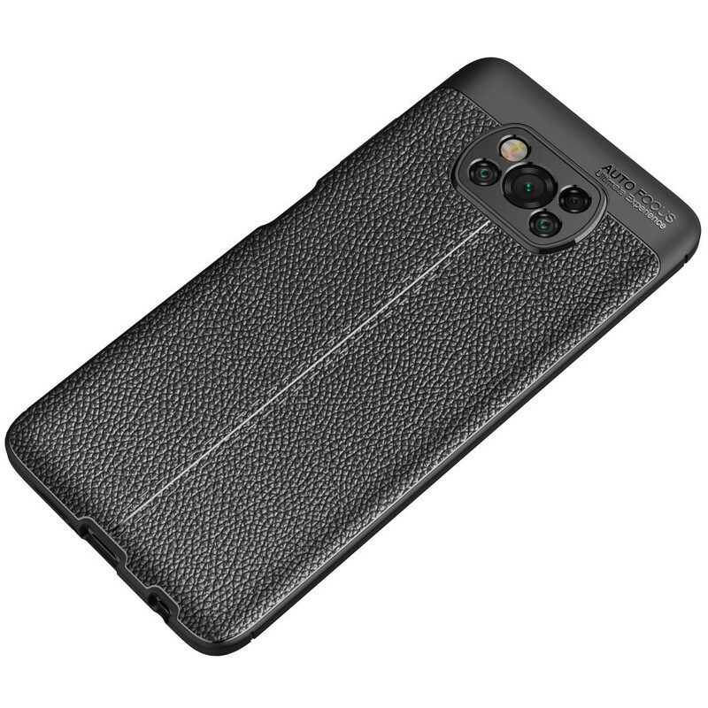 Kuori Poco X3 / X3 Pro / X3 NFC Double Line Litchi Leather Effect