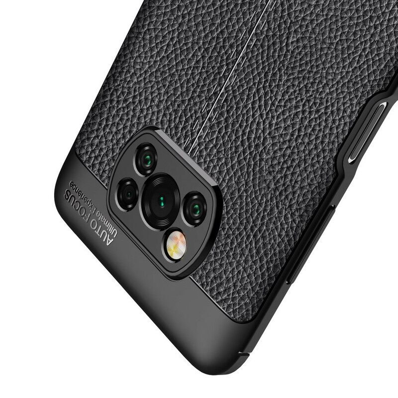 Kuori Poco X3 / X3 Pro / X3 NFC Double Line Litchi Leather Effect