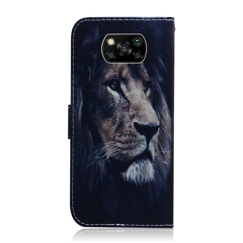 Nahkakotelo Poco X3 / X3 Pro / X3 NFC Dreaming Lion