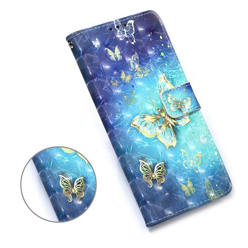 Nahkakotelo Poco X3 / X3 Pro / X3 NFC Golden Butterflies