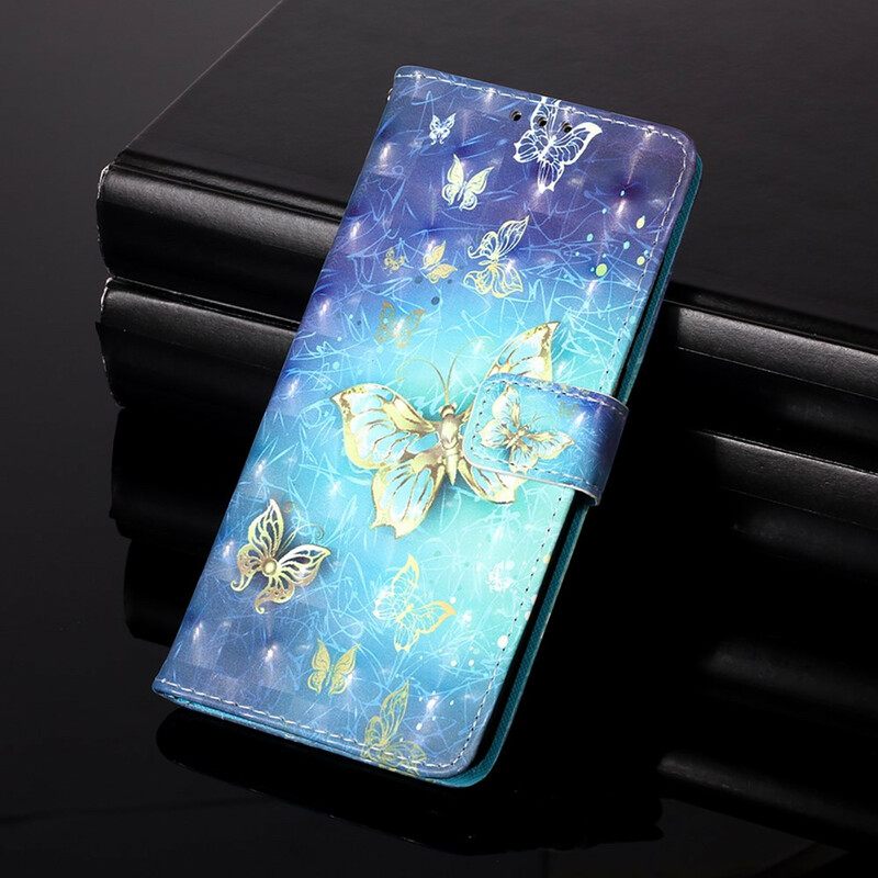 Nahkakotelo Poco X3 / X3 Pro / X3 NFC Golden Butterflies