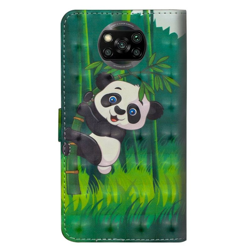 Nahkakotelo Poco X3 / X3 Pro / X3 NFC Panda Ja Bamboo