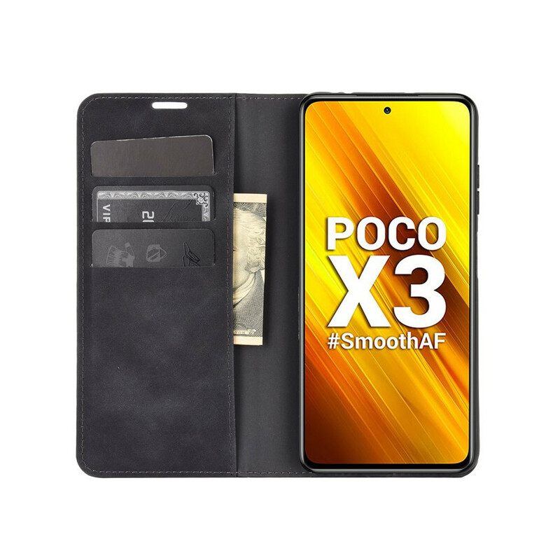 Puhelinkuoret Poco X3 / X3 Pro / X3 NFC Kotelot Flip Pehmeä Nahkaefekti