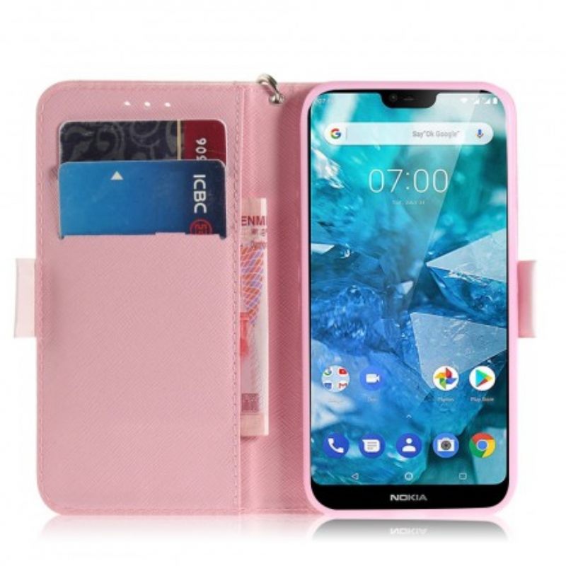 Flip Case Nokia 7.1 Suojaketju Kuori Strappy Pump