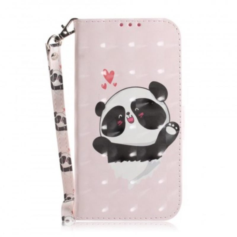 Kotelot Nokia 7.1 Suojaketju Kuori Panda Love In Lanyard