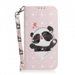 Kotelot Nokia 7.1 Suojaketju Kuori Panda Love In Lanyard