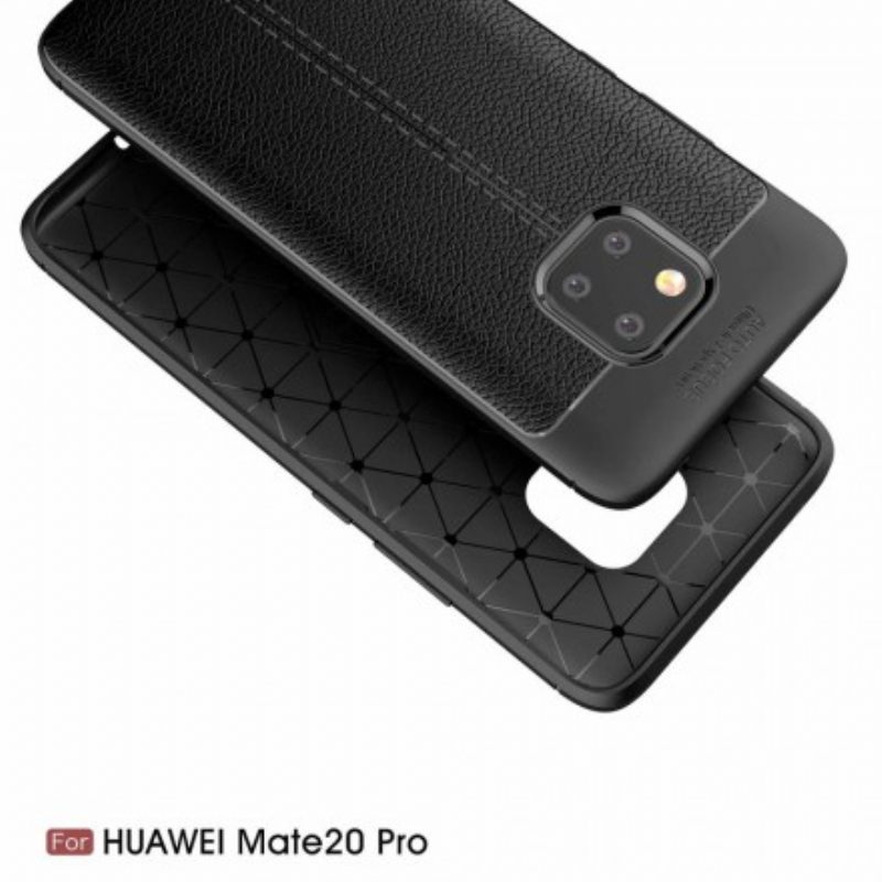 Case Huawei Mate 20 Pro Nahkaefekti Litsi Kaksinkertainen Linja