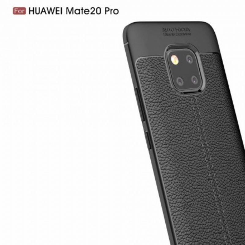 Case Huawei Mate 20 Pro Nahkaefekti Litsi Kaksinkertainen Linja