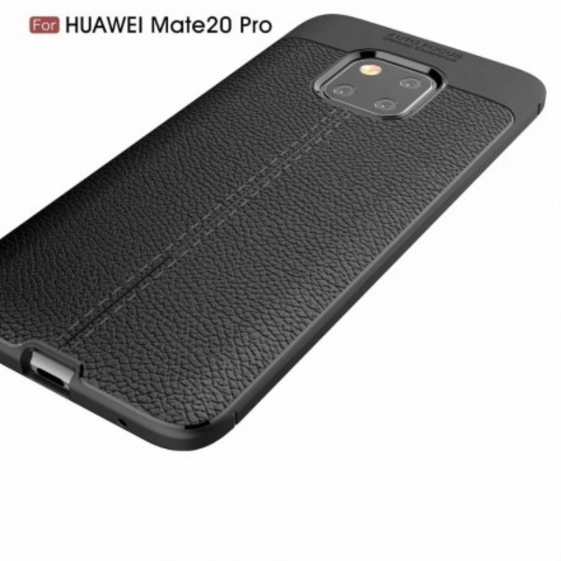 Case Huawei Mate 20 Pro Nahkaefekti Litsi Kaksinkertainen Linja