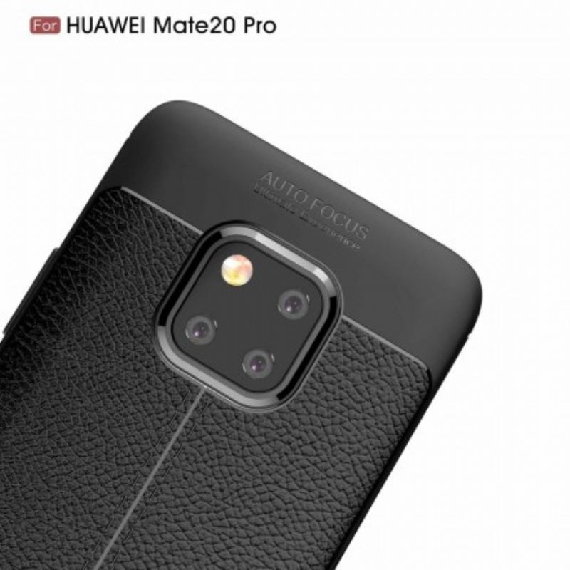 Case Huawei Mate 20 Pro Nahkaefekti Litsi Kaksinkertainen Linja