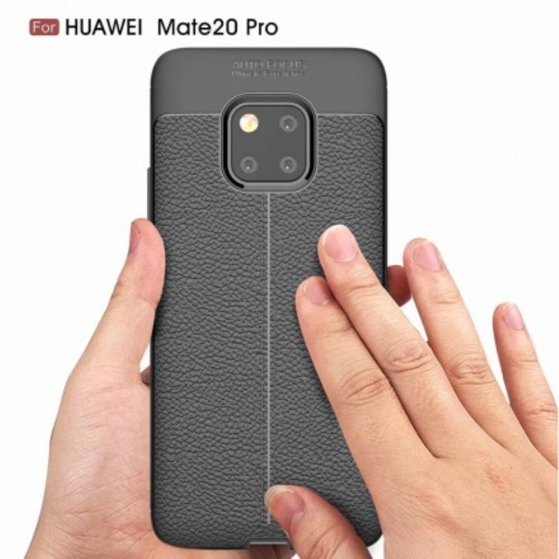 Case Huawei Mate 20 Pro Nahkaefekti Litsi Kaksinkertainen Linja