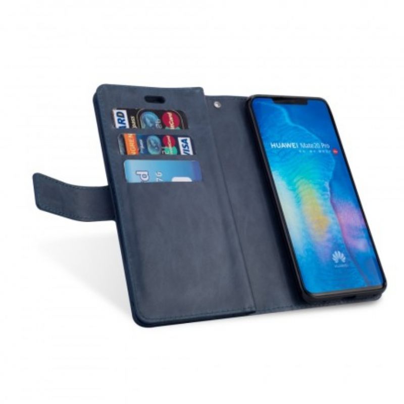 Flip Case Huawei Mate 20 Pro Kukkaro Kaulanauhalla