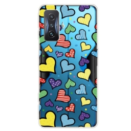 Case Poco F4 GT Transparent Hearts