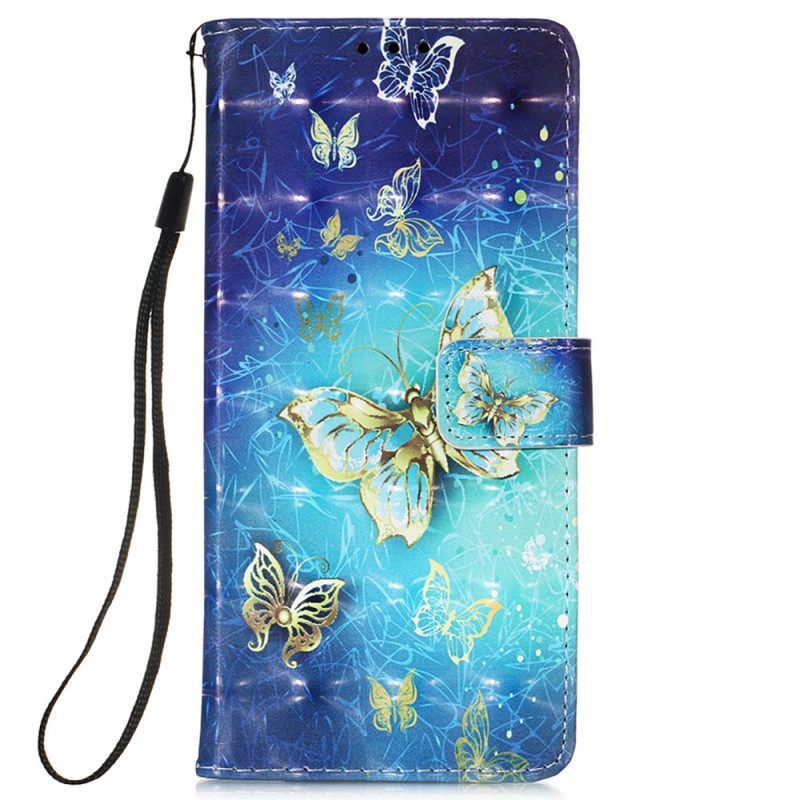 Flip Case Xiaomi Redmi Note 11 Pro Plus 5G Golden Butterflies