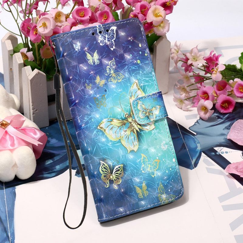 Flip Case Xiaomi Redmi Note 11 Pro Plus 5G Golden Butterflies