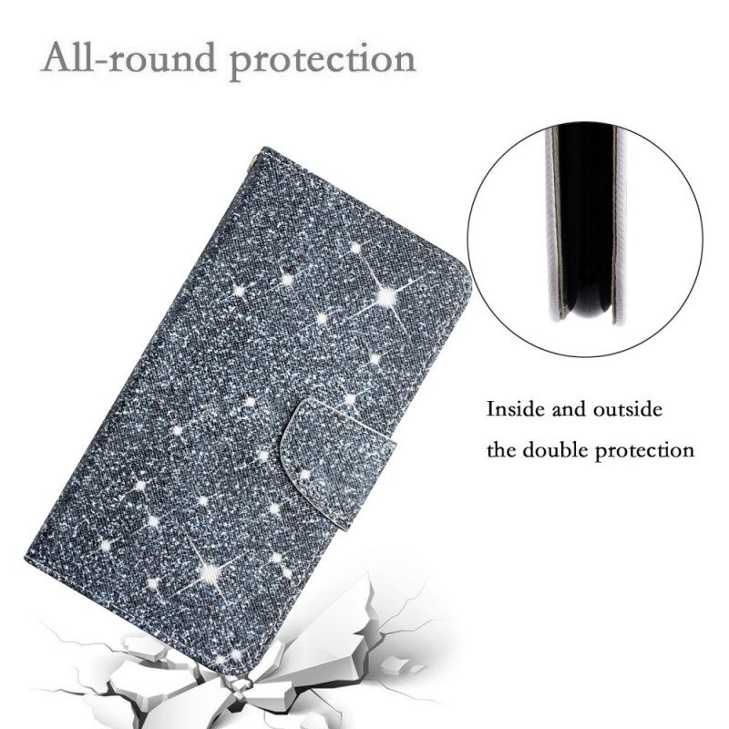 Flip Case Xiaomi Redmi Note 11 Pro Plus 5G Suojaketju Kuori Glitter Strappy