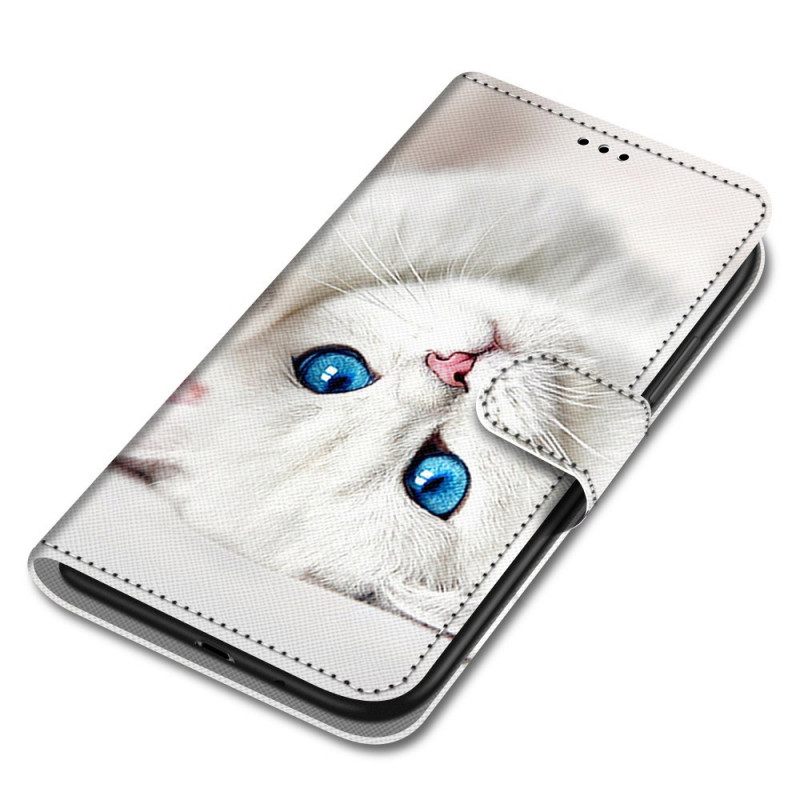 Flip Case Xiaomi Redmi Note 11 Pro Plus 5G Suojaketju Kuori Valkoinen Stringikissa