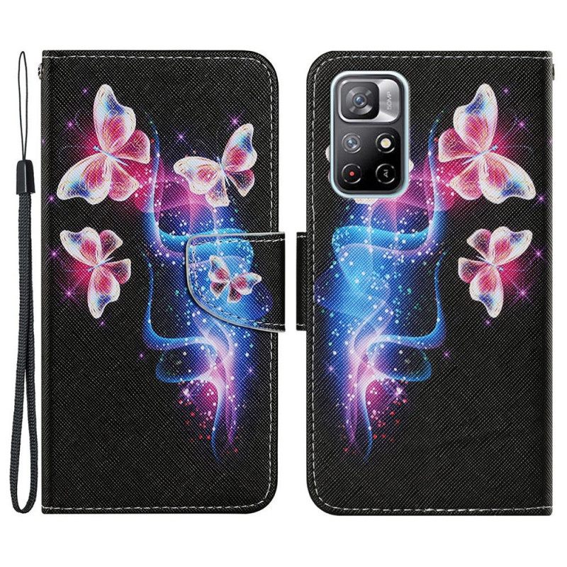 Kotelot Xiaomi Redmi Note 11 Pro Plus 5G Butterflies Ja Lanyard