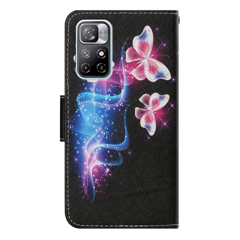 Kotelot Xiaomi Redmi Note 11 Pro Plus 5G Butterflies Ja Lanyard