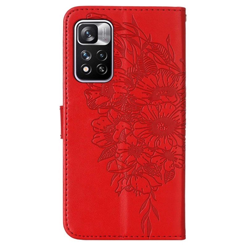 Kotelot Xiaomi Redmi Note 11 Pro Plus 5G Butterfly Design Kaulanauhalla