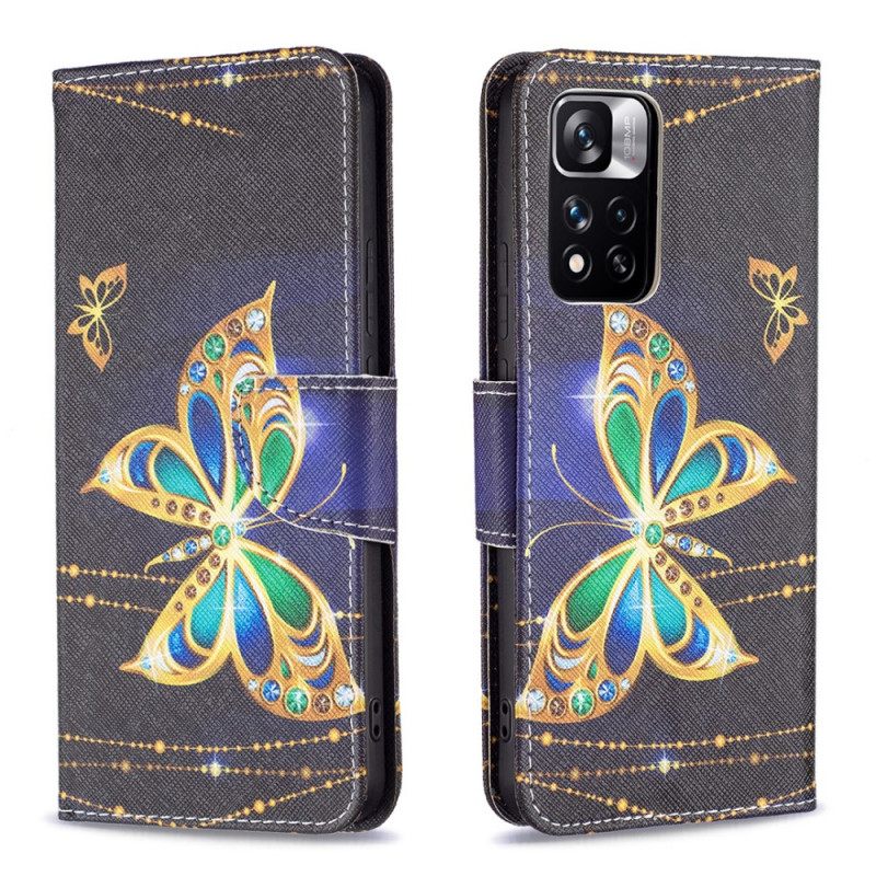 Kotelot Xiaomi Redmi Note 11 Pro Plus 5G Golden Butterflies