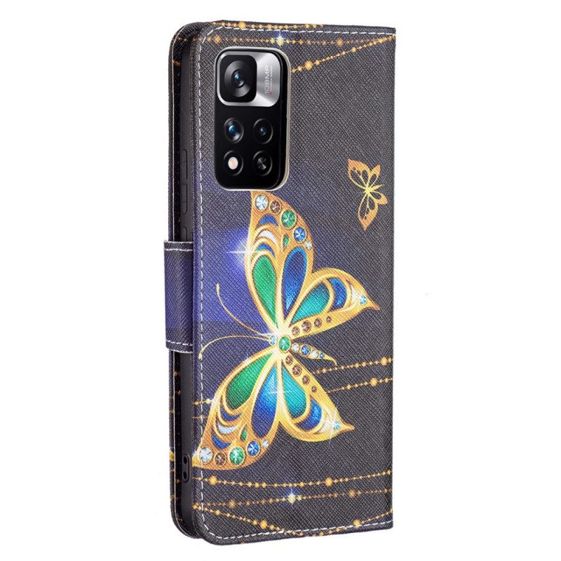 Kotelot Xiaomi Redmi Note 11 Pro Plus 5G Golden Butterflies