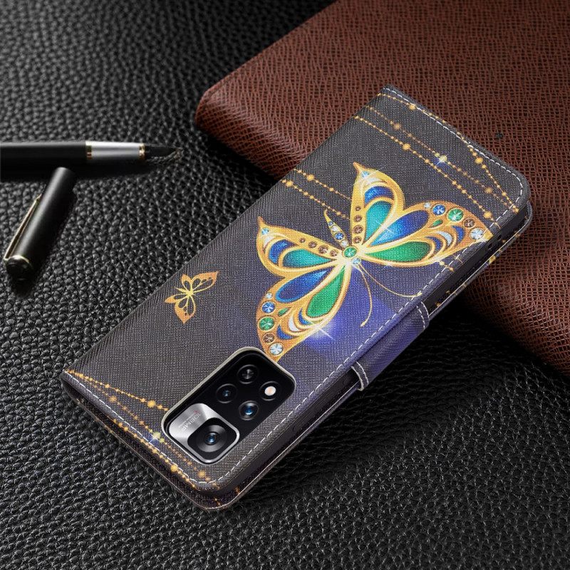 Kotelot Xiaomi Redmi Note 11 Pro Plus 5G Golden Butterflies