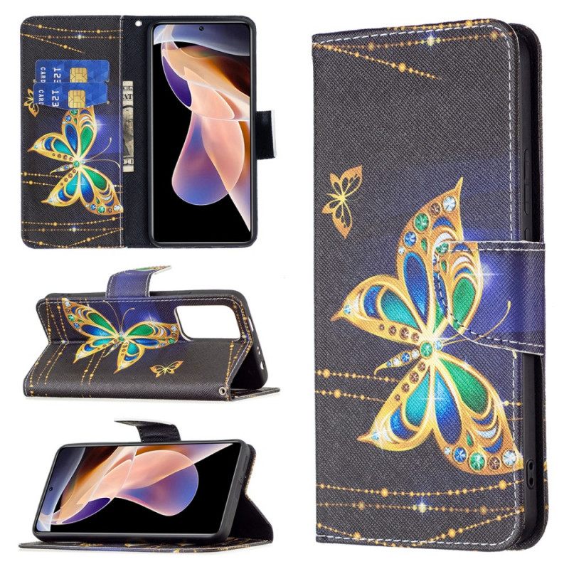 Kotelot Xiaomi Redmi Note 11 Pro Plus 5G Golden Butterflies