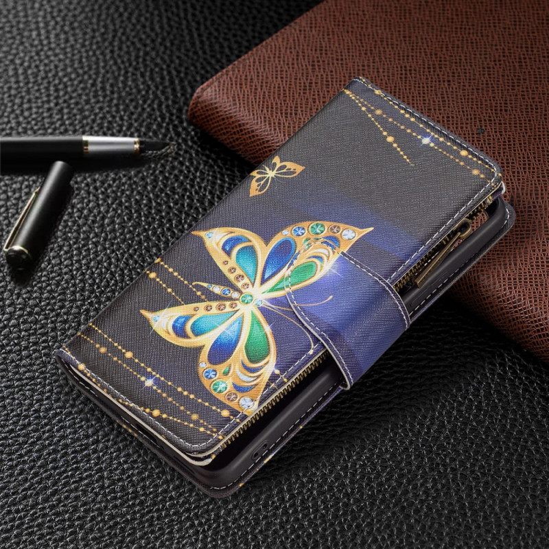 Kotelot Xiaomi Redmi Note 11 Pro Plus 5G Royal Butterfly Vetoketjullinen Pussi