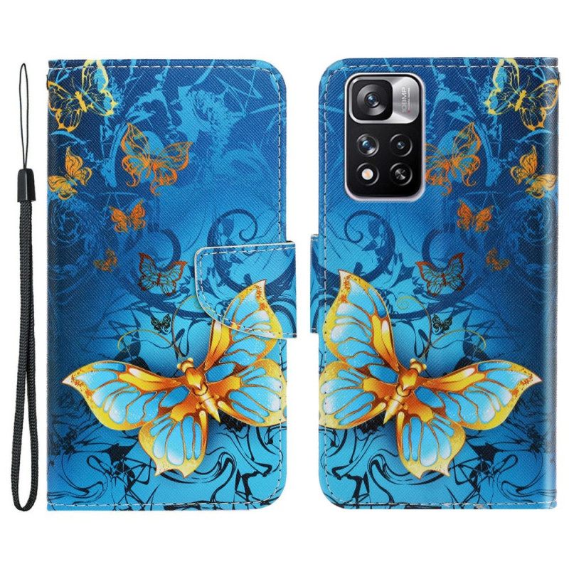 Kotelot Xiaomi Redmi Note 11 Pro Plus 5G Suojaketju Kuori Butterfly Strap Muunnelmia