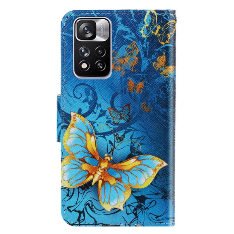 Kotelot Xiaomi Redmi Note 11 Pro Plus 5G Suojaketju Kuori Butterfly Strap Muunnelmia