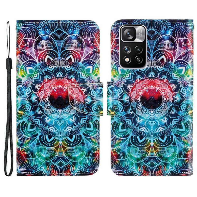 Kotelot Xiaomi Redmi Note 11 Pro Plus 5G Suojaketju Kuori Flashy Mandala Hihnalla