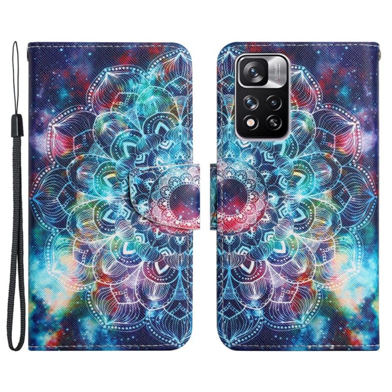 Kotelot Xiaomi Redmi Note 11 Pro Plus 5G Suojaketju Kuori Flashy Mandala Hihnalla