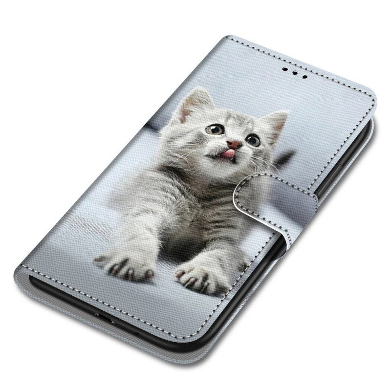 Kotelot Xiaomi Redmi Note 11 Pro Plus 5G Suojaketju Kuori Grey Strappy Kitten